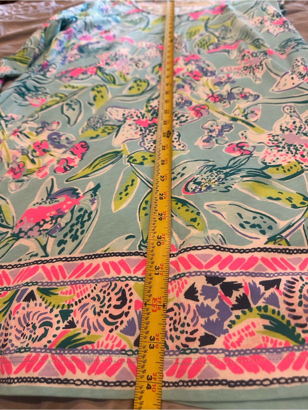 Lilly Pulitzer Turquoise Floral Scoop Neck Women’s Dress XL LIKE NEW!!!!! - Picture 4 of 6